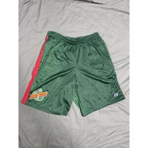 Lucky Dog Champion Seattle Sonics Style Shorts Men's Small Green Mesh Red Stripe